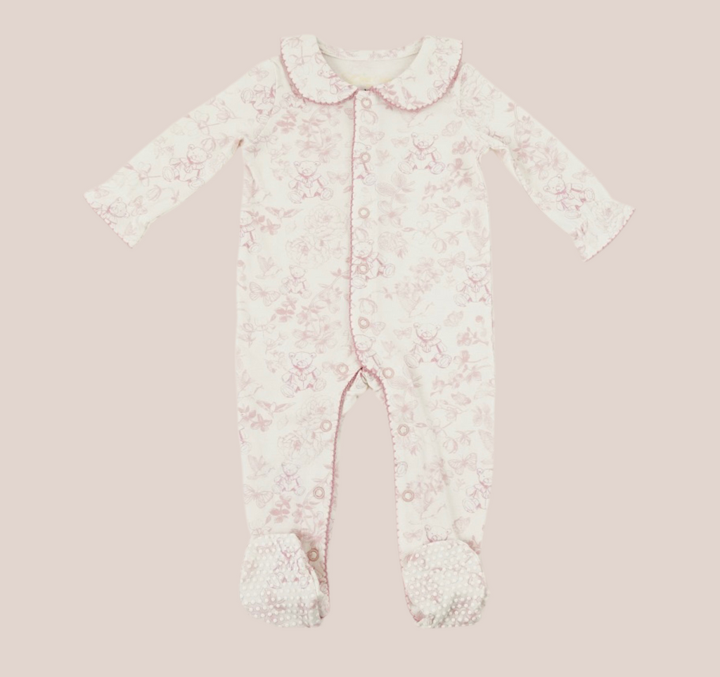 Toile Bear onesie