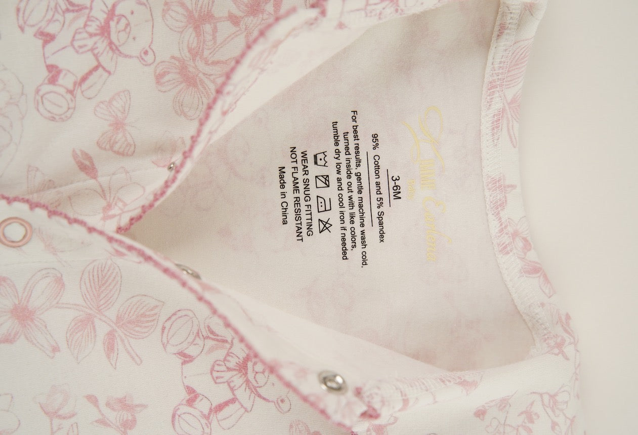 Toile Bear onesie