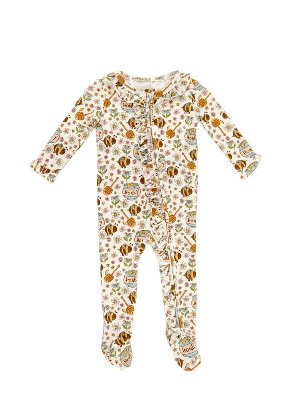 Bees print onesie