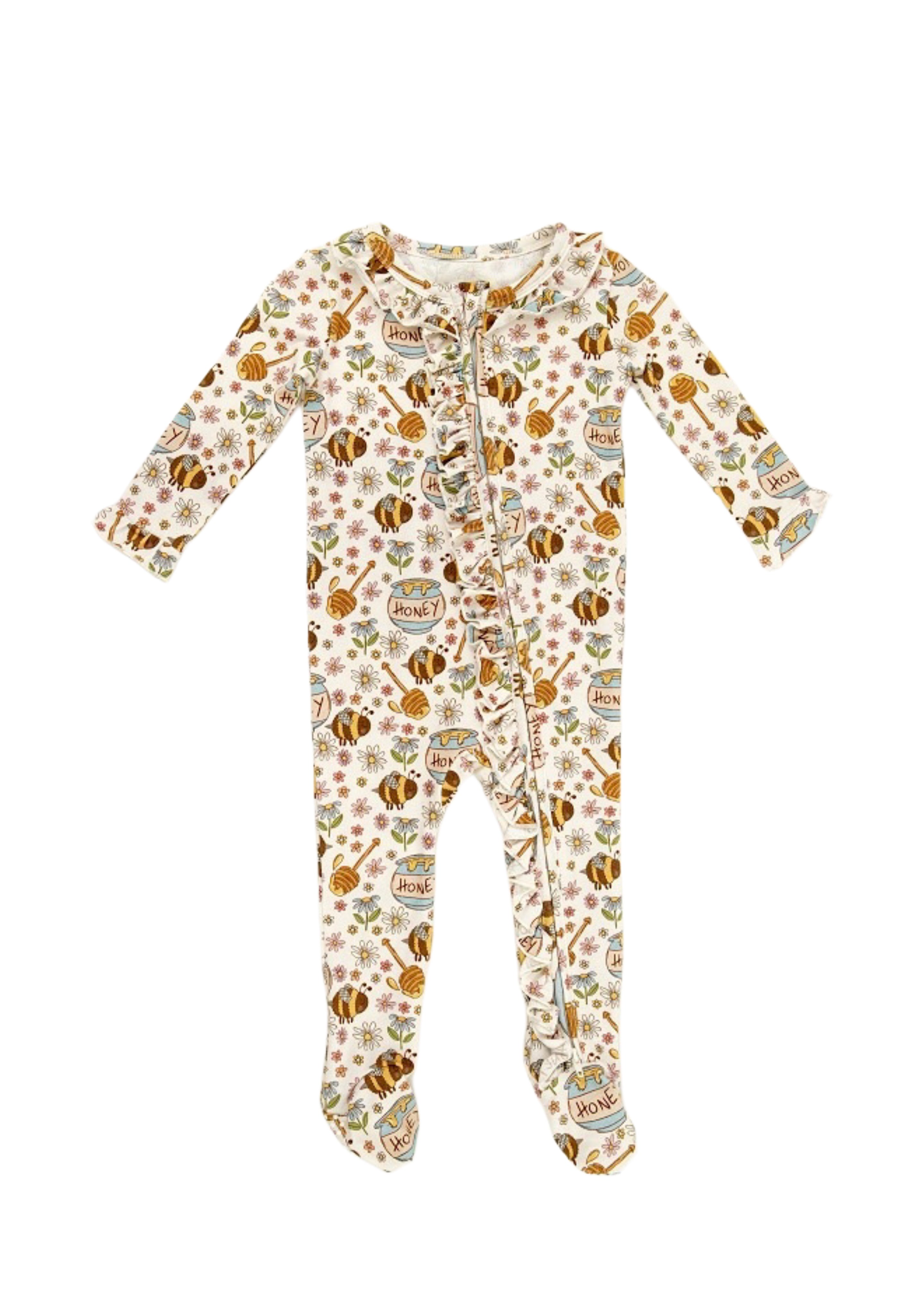 Bees print onesie