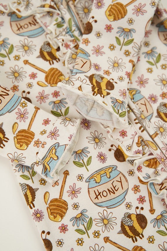 Bees print onesie